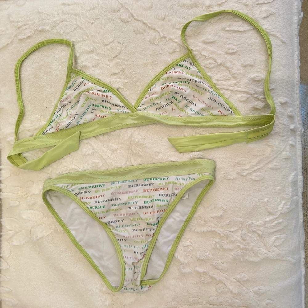 Burberry logo swimsuit 2 piece bikini M